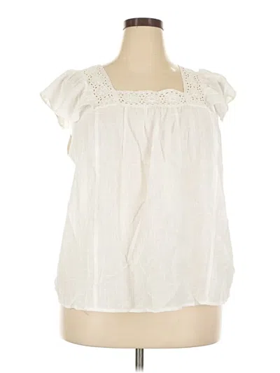 Max Studio Short Sleeve Blouse In Ivory