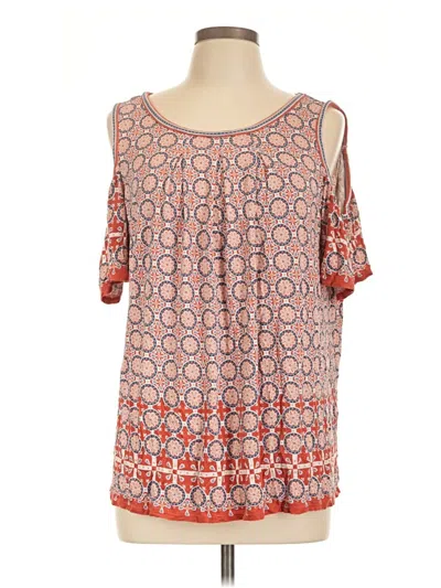 Pre-owned Max Studio Short Sleeve Blouse In Orange