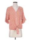 Max Studio Short Sleeve Blouse In Multi