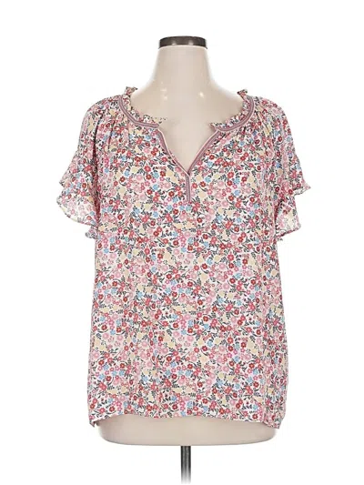 Pre-owned Max Studio Short Sleeve Blouse In Pink