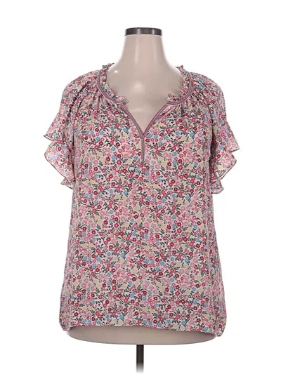 Pre-owned Max Studio Short Sleeve Blouse In Pink