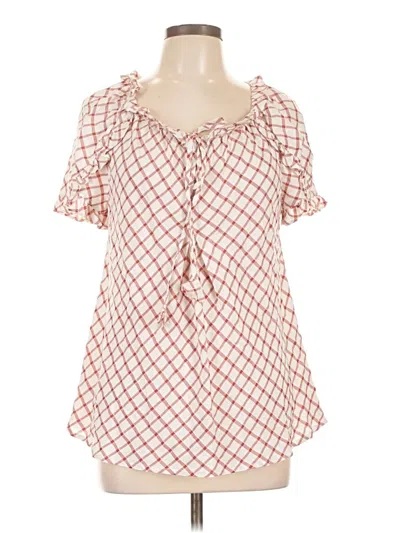 Max Studio Short Sleeve Blouse In Pink