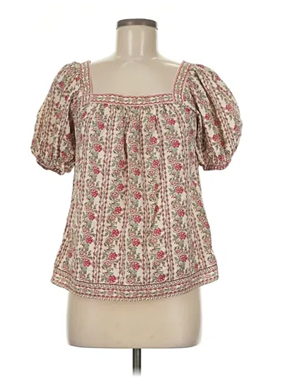 Pre-owned Max Studio Short Sleeve Blouse In Pink