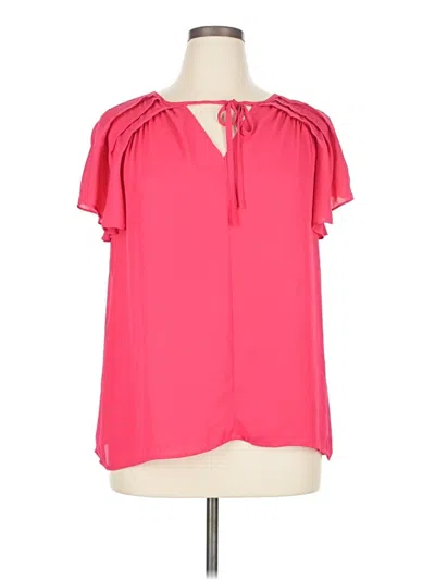 Pre-owned Max Studio Short Sleeve Blouse In Pink