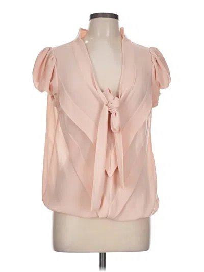 Pre-owned Max Studio Short Sleeve Blouse In Pink
