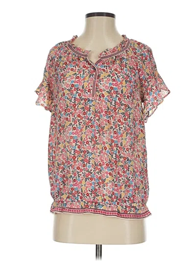 Pre-owned Max Studio Short Sleeve Blouse In Pink