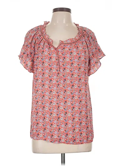 Pre-owned Max Studio Short Sleeve Blouse In Pink