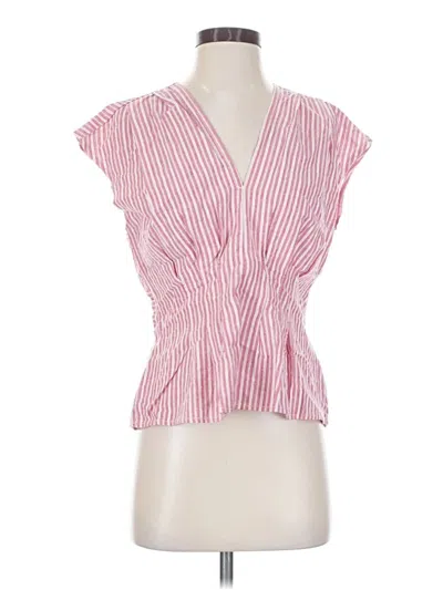 Pre-owned Max Studio Short Sleeve Blouse In Pink
