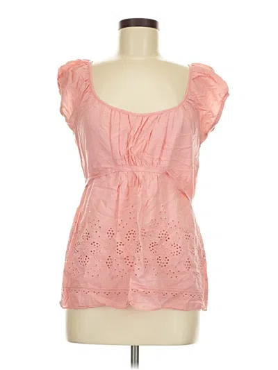 Pre-owned Max Studio Short Sleeve Blouse In Pink