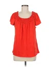 Max Studio Short Sleeve Blouse In Red