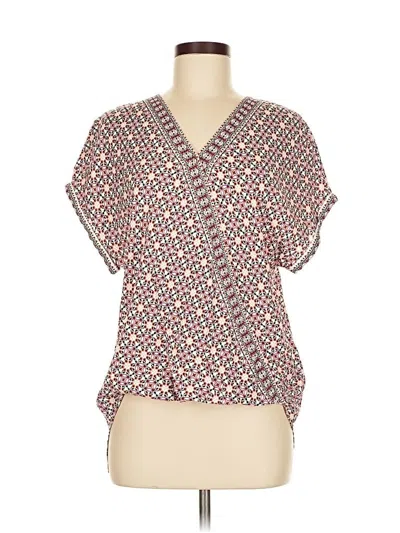 Pre-owned Max Studio Short Sleeve Blouse In Red