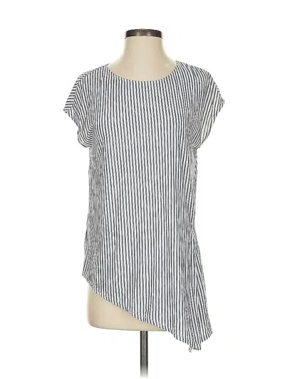 Pre-owned Max Studio Short Sleeve Blouse In Silver