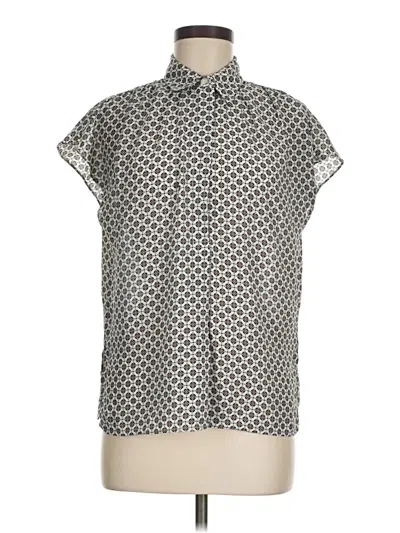 Pre-owned Max Studio Short Sleeve Blouse In Silver