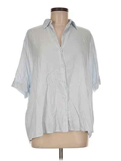 Pre-owned Max Studio Short Sleeve Blouse In Silver