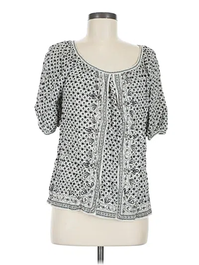 Pre-owned Max Studio Short Sleeve Blouse In Silver