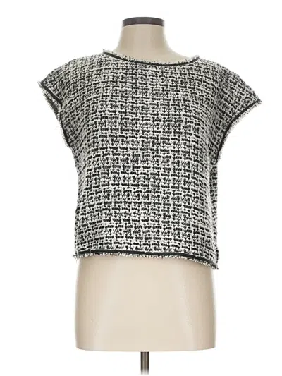 Pre-owned Max Studio Short Sleeve Blouse In Silver