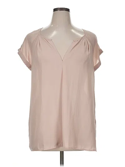 Pre-owned Max Studio Short Sleeve Blouse In Tan