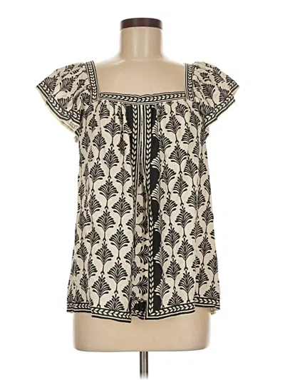 Max Studio Short Sleeve Blouse In Black