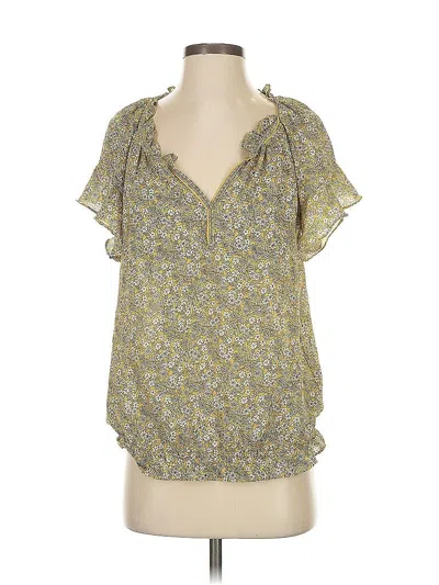 Pre-owned Max Studio Short Sleeve Blouse In Yellow