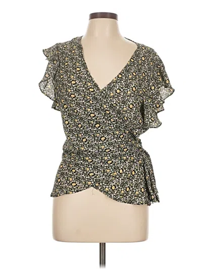 Pre-owned Max Studio Short Sleeve Blouse In Yellow