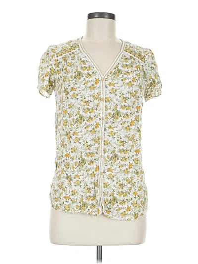 Pre-owned Max Studio Short Sleeve Blouse In Yellow