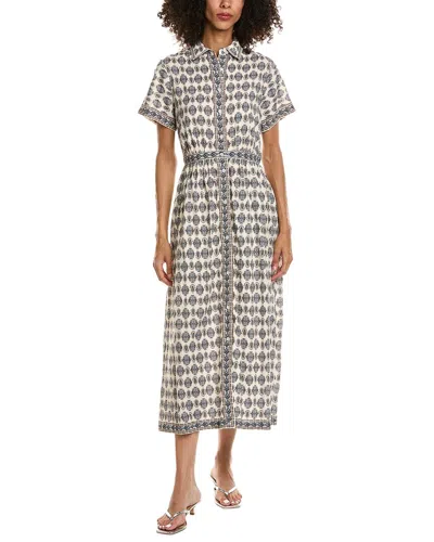 MAX STUDIO MAX STUDIO SHORT SLEEVE BUTTON FRONT MIDI DRESS