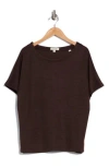 Max Studio Short Sleeve Knit T-shirt In Brown