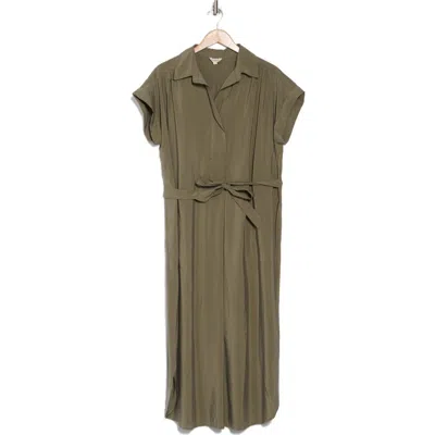 Max Studio Short Sleeve Maxi Shirtdress In Sage-sage