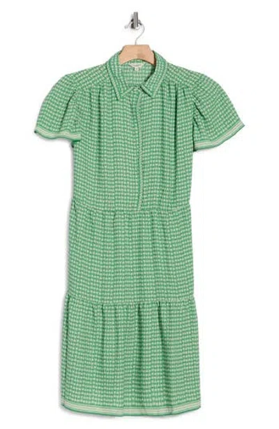 Max Studio Short Sleeve Midi Dress In Green