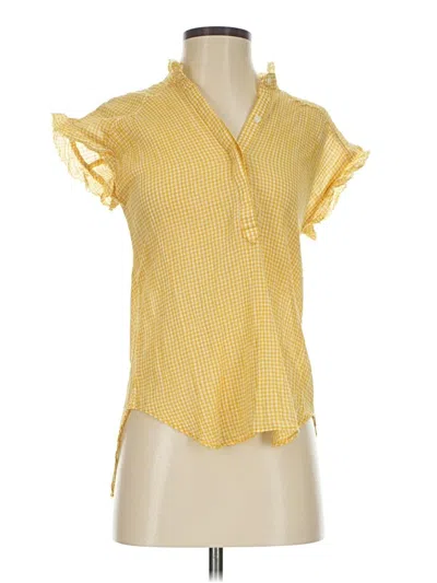 Pre-owned Max Studio Short Sleeve Polo Shirt In Yellow