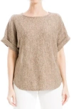 Max Studio Short Sleeve Ribbed T-shirt In Brown