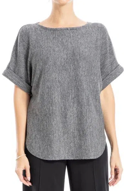 Max Studio Short Sleeve Ribbed T-shirt In Charcoal