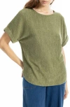 Max Studio Short Sleeve Ribbed T-shirt In Green