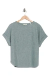 Max Studio Short Sleeve Ribbed T-shirt In Green