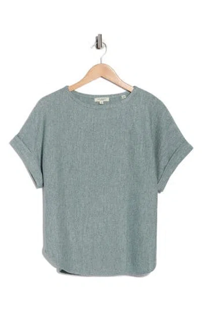 Max Studio Short Sleeve Ribbed T-shirt In Green