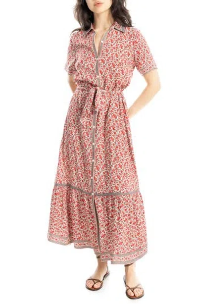 Max Studio Short Sleeve Shirtdress In Pink