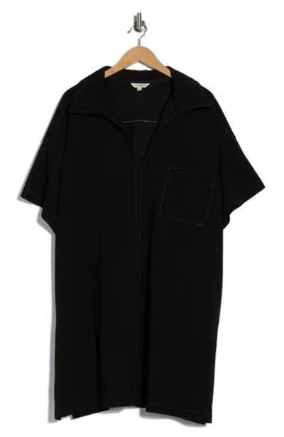 Max Studio Short Sleeve Shirtdress In Black