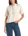 Max Studio Short Sleeve Sweater In White