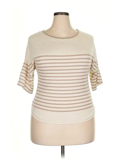 Pre-owned Max Studio Short Sleeve T-shirt In Brown