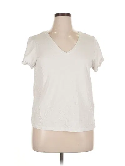 Pre-owned Max Studio Short Sleeve T-shirt In White