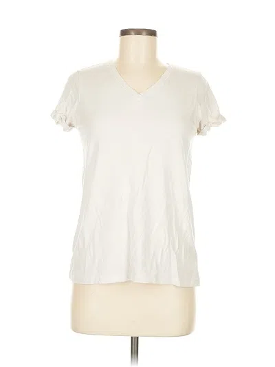 Pre-owned Max Studio Short Sleeve T-shirt In White
