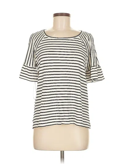 Pre-owned Max Studio Short Sleeve Top Black Boatneck Tops