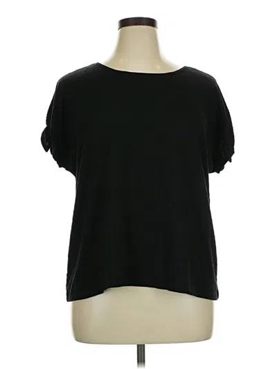 Pre-owned Max Studio Short Sleeve Top Black Boatneck Tops
