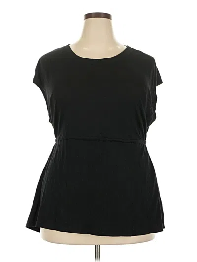 Pre-owned Max Studio Short Sleeve Top Black Boatneck Tops