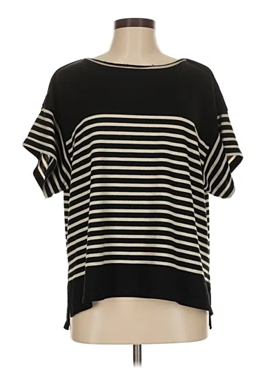 Pre-owned Max Studio Short Sleeve Top Black Boatneck Tops