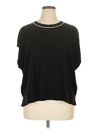 Pre-owned Max Studio Short Sleeve Top Black Boatneck Tops