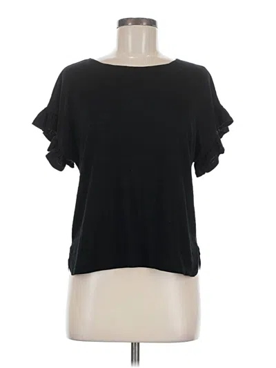 Pre-owned Max Studio Short Sleeve Top Black Cold Shoulder Neckline Tops