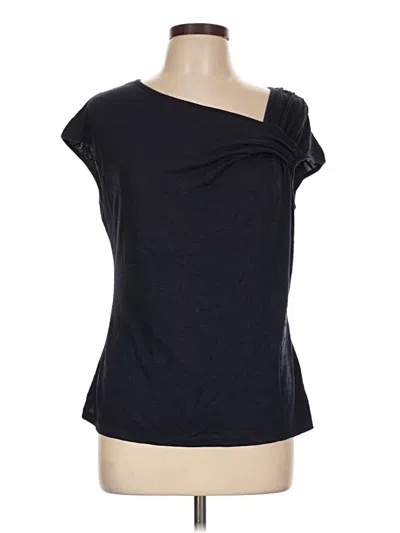 Pre-owned Max Studio Short Sleeve Top Black One Shoulder Neckline Tops