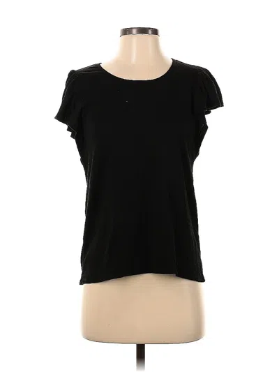 Pre-owned Max Studio Short Sleeve Top Black Scoop Neck Tops