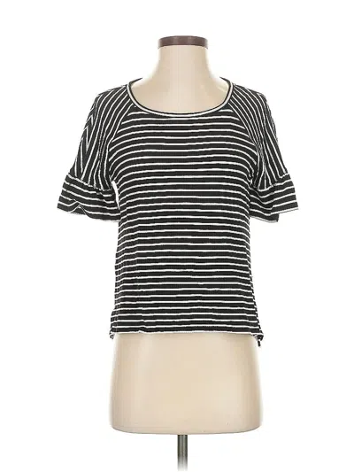 Pre-owned Max Studio Short Sleeve Top Black Scoop Neck Tops